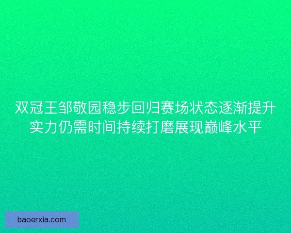 双冠王邹敬园稳步回归赛场状态逐渐提升实力仍需时间持续打磨展现巅峰水平