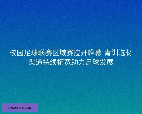 校园足球联赛区域赛拉开帷幕 青训选材渠道持续拓宽助力足球发展